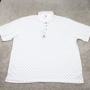 Kilburne & Finch AOP Polo Shirt NWT Mens 5XL White/Blue Palm Tree All Over Print